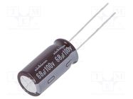 Capacitor: electrolytic; low ESR; THT; 68uF; 100VDC; Ø10x20mm; ±20% NICHICON