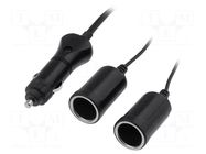 Cigarette lighter socket extension cord; Sup.volt: 7÷12VDC SCI