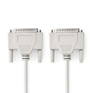 Serial Cable | D-SUB 25-Pin Male | D-SUB 25-Pin Male | Nickel Plated | 2.00 m | Round | PVC | Ivory | Label
