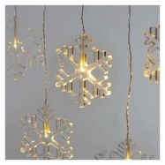 LED Christmas curtain – snowflakes, 84 cm, indoor, warm white, EMOS