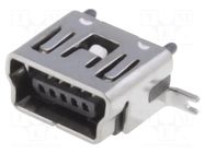 Connector: USB B mini; socket; SMT; vertical; USB 2.0; gold-plated ADAM TECH