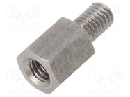 Screwed spacer sleeve; 12mm; Int.thread: M6; Ext.thread: M6 DREMEC