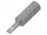 Screwdriver bit; slot; 3,0x0,5mm; Overall len: 25mm 