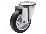 Transport wheel; Ø: 80mm; W: 25mm; H: 107mm; torsional; 61kg; rubber ELESA+GANTER