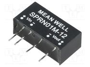 Converter: DC/DC; 1W; Uin: 11.4÷13.2V; Uout: 12VDC; Iout: 0÷84mA MEAN WELL