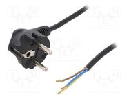 Cable; 3x0.75mm2; CEE 7/7 (E/F) plug angled,wires,SCHUKO plug PLASTROL
