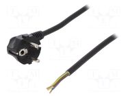 Cable; 3x1.5mm2; CEE 7/7 (E/F) plug angled,wires,SCHUKO plug PLASTROL