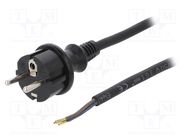 Cable; 3x1mm2; CEE 7/7 (E/F) plug,wires,SCHUKO plug; rubber; 2m 