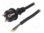 Cable; 3x1.5mm2; CEE 7/7 (E/F) plug,wires,SCHUKO plug; rubber PLASTROL