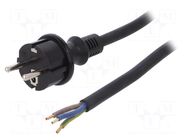 Cable; 3x2.5mm2; CEE 7/7 (E/F) plug,wires,SCHUKO plug; rubber PLASTROL