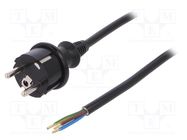 Cable; 3x1.5mm2; CEE 7/7 (E/F) plug,wires,SCHUKO plug; PVC; 4m 