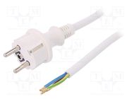 Cable; 3x2.5mm2; CEE 7/7 (E/F) plug,wires,SCHUKO plug; PVC; 1.5m PLASTROL