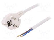 Cable; 3x1.5mm2; CEE 7/7 (E/F) plug angled,wires,SCHUKO plug PLASTROL