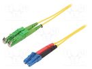 Fiber patch cord; E2/APC,LC/UPC; 1m; Optical fiber: 9/125um; Gold FIBRAIN