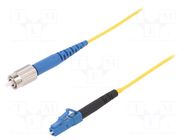 Fiber patch cord; FC/UPC,LC/UPC; 3m; Optical fiber: 9/125um; Gold FIBRAIN