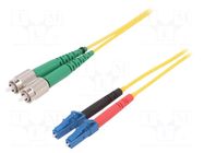 Fiber patch cord; FC/APC,LC/UPC; 5m; Optical fiber: 9/125um; Gold FIBRAIN