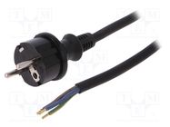 Cable; 3x1.5mm2; CEE 7/7 (E/F) plug,wires,SCHUKO plug; rubber PLASTROL