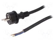 Cable; 3x1.5mm2; CEE 7/7 (E/F) plug,wires,SCHUKO plug; rubber PLASTROL