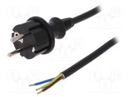 Cable; 3x1.5mm2; CEE 7/7 (E/F) plug,wires,SCHUKO plug; PVC; 1.5m PLASTROL