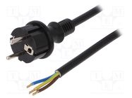 Cable; 3x2.5mm2; CEE 7/7 (E/F) plug,wires,SCHUKO plug; PVC; 2m 