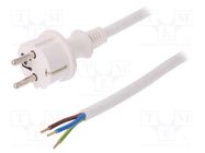 Cable; 3x2.5mm2; CEE 7/7 (E/F) plug,wires,SCHUKO plug; PVC; 4m PLASTROL