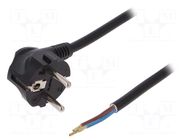 Cable; 3x1.5mm2; CEE 7/7 (E/F) plug angled,wires,SCHUKO plug PLASTROL