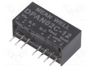 Converter: DC/DC; 2W; Uin: 36÷75V; Uout: 12VDC; Uout2: -12VDC; SIP8 MEAN WELL