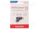 Pendrive; USB 3.1; 256GB; R: 150MB/s; DUAL DRIVE GO; black SANDISK