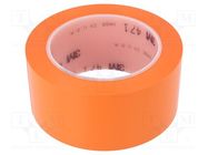 Tape: marking; orange; L: 33m; W: 50mm; Thk: 0.13mm; 2.5N/cm; 130% 3M