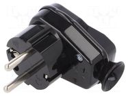 Connector: AC supply; male; plug; 2P+PE; 250VAC; 16A; black; PIN: 3 TIMEX-ELEKTRO