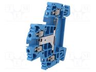 Splice terminal: rail; 2.5mm2; ways: 1; terminals: 4; blue; W; wemid WEIDMÜLLER