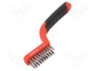 Brush; wire; stainless steel; ABS; 180mm; Number of rows: 3 YATO