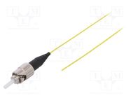 Optic fiber pigtail; ST/UPC; 2m; Optical fiber: 900um; yellow FIBRAIN