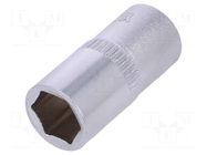 Socket; 6-angles,socket spanner; HEX 8mm; 1/4" YATO