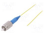 Optic fiber pigtail; FC/UPC; 1m; Optical fiber: 900um; yellow 