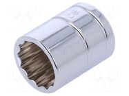 Socket; 12-angles,socket spanner; 14mm; 1/4"; Plating: chromium Workpro