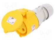 Connector: AC supply; plug; female; 32A; 110VAC; IEC 60309; IP44 PCE