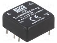 Converter: DC/DC; 30W; Uin: 18÷75V; Uout: 12VDC; Uout2: -12VDC; 330Hz MEAN WELL