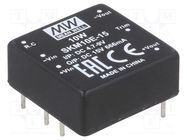 Converter: DC/DC; 10W; Uin: 4.7÷9V; Uout: 15VDC; Iout: 666mA; THT MEAN WELL