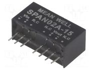 Converter: DC/DC; 2W; Uin: 9÷18VDC; Uout: 15VDC; Iout: 0÷134mA; SIP8 MEAN WELL