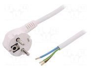 Cable; 3x1.5mm2; CEE 7/7 (E/F) plug angled,wires,SCHUKO plug PLASTROL