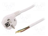 Cable; 3x1.5mm2; CEE 7/7 (E/F) plug angled,wires,SCHUKO plug PLASTROL