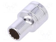 Socket; 12-angles,socket spanner; 8mm; 3/8"; Plating: chromium Workpro