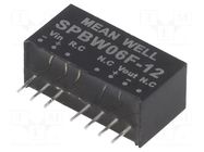 Converter: DC/DC; 6W; Uin: 9÷36VDC; Uout: 12VDC; Iout: 0÷500mA; SIP8 MEAN WELL