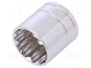 Socket; 12-angles,socket spanner; 12mm; 1/4"; Plating: chromium Workpro