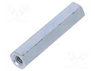 Screwed spacer sleeve; 35mm; Int.thread: M4; hexagonal; steel DREMEC