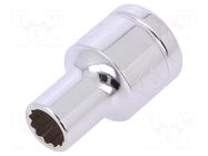 Socket; 12-angles,socket spanner; 7mm; 3/8"; Plating: chromium Workpro