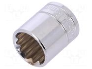 Socket; 12-angles,socket spanner; 18mm; 3/8"; Plating: chromium Workpro