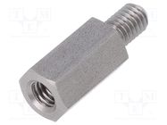 Screwed spacer sleeve; 18mm; Int.thread: M6; Ext.thread: M6 DREMEC