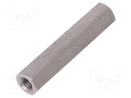 Screwed spacer sleeve; 50mm; Int.thread: M6; hexagonal DREMEC